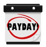 payday sign on calendar with red <a href=